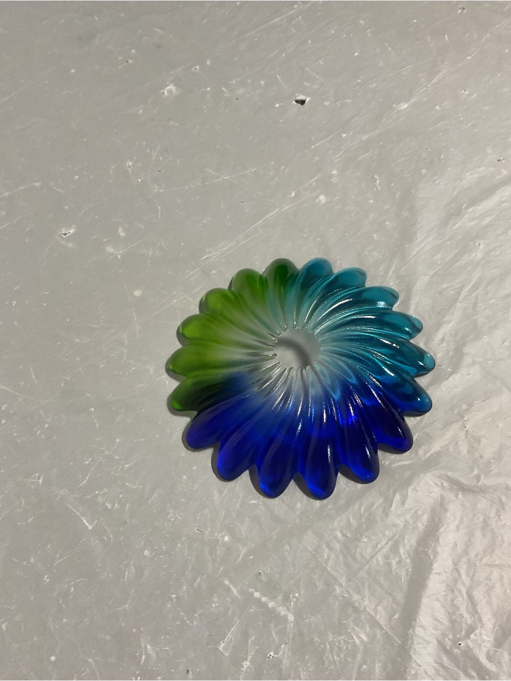 Handmade Blue & Green Glass Sunburst Accent Dish - Picture 2 of 4